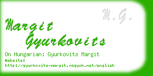 margit gyurkovits business card